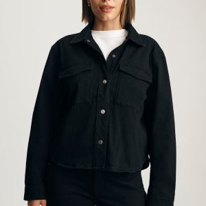 TIA DENIM SHIRT IN BLACK MOVE