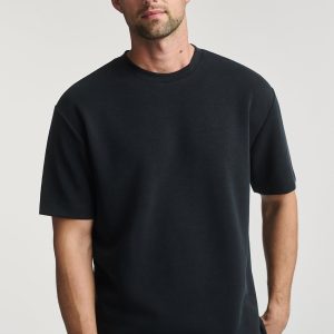 SHORT SLEEVE CREW NECK T-SHIRT IN JET BLACK