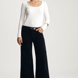 PALOMA WIDE LEG IN BLACK VELVET