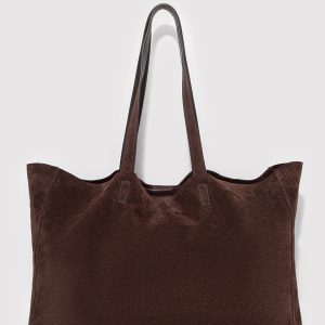 SUEDE SHOPPER BAG IN TORTOISE SHELL