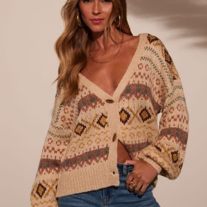 Dream Maker Abstract Knit Cardigan
