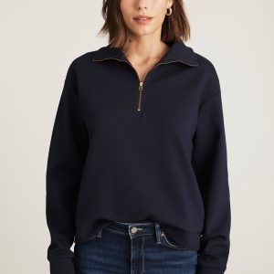 HALF ZIP SWEATSHIRT IN NAVY BLAZER