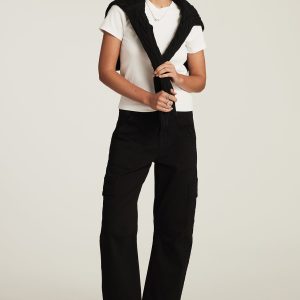 VINNIE BARREL CARGO IN BLACK CASUAL TWILL