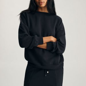 LUXE TOUCH TENCEL™ SWEATSHIRT IN BLACK