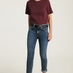 KATHLEEN SLIM BOYFRIEND IN USED BRUSHED FEATHER BLUE