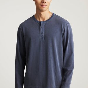 LONG SLEEVE HENLEY T-SHIRT IN OUTER SPACE